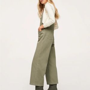 MANGO denim Dungarees Khris - Wide-Leg Overalls Size XXS (fits XXS-XS) EUC